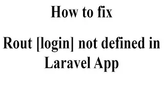 How to fix Rout [login] not defined