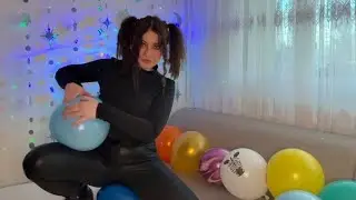 ASMR ~ Leather Pants, Rubber Boots and Balloons Popping + Spit Painting 😇