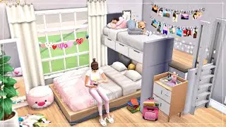 TEEN BEDROOM w/ BUNKS | SIMS 4 no cc | Speed build