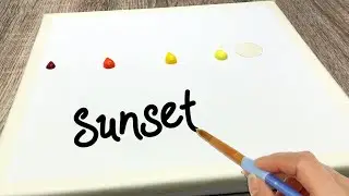 Beginner Painters Try to Paint Like Wow Art | Sunset Acrylic Painting