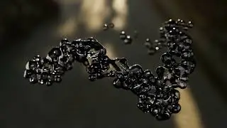 Curve guide in force field and Metaball as Particle Object made in Blender3.6/AI musci