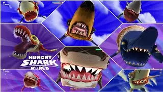 HUNGRY SHARK WORLD - ALL SKINS FALLING DOWN SHARKS GAME STARTS | KAIJU GAMER PH