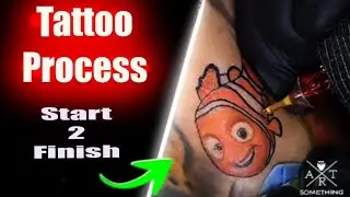 ✅My TATTOO process❗ Start to Finish❗ NEMO, DORI, and SQUIRT... Lets GOO
