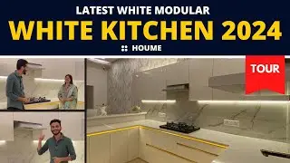 Modular Kitchen tour video 2024 I white modular kitchen design ideas in hindi - PART 1 #houmeindia