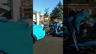 mustang hauling a motorcycle 