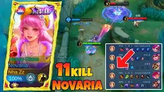 NO DEATH 11KILL!! NOVARIA ONE SHOT ONE KILL!! NOVARIA NEW BUILD & EMBLEM 2024 | MOBILE LEGENDS