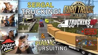 Sergal Public Fursuiting & playing ETS2 TruckersMP Multiplayer at PizzaHut Restaurant [LIVE]