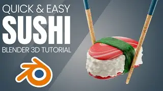 Blender 3D SUSHI Modeling Tutorial - Quick and Easy - Blender 3D Tutorial