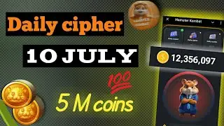 Daily cipher hamster kombat 10 july | Hamster kombat daily cipher today | shabeerzone