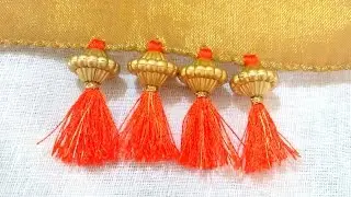 How to do Saree Kuchu with Beads- Design 4