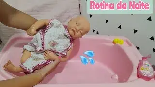 Rotina da Noite com a Bebê Reborn Emma-Hora do Banho