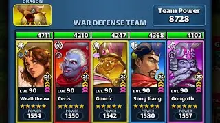Empires Puzzles : Dragon war attacks against meta Gooric teams