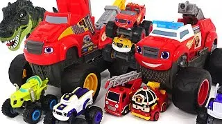 Blaze and the Monster Machines Transforming Fire Truck! Defeat the dinosaurs! 