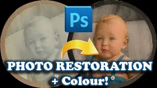 80 Year Old Photo Restoration In Photoshop | Old Photo In Colour | Timelapse