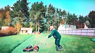 Косим поле на моноколесе!:)Роботы на службе у Человечества!  Моноколесо и газонокосилка!