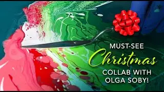 Holiday Fluid Art Challenge: 🎄Red and Green Christmas Colors