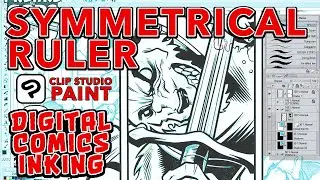 How to Use the Symmetrical Ruler - Digital Comic Inking [Clip Studio Paint]