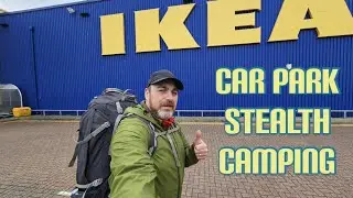 IKEA CAR PARK STEALTH CAMPING | Security man was watching me