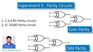 STLD lab Experiment 9 :  Parity circuits || 4 Bit Parity || 9 Bit Parity ||