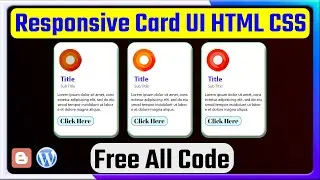 Responsive Card UI Design With Hover Effects | Css Responsive Card UI Design | HTML CSS | Tech Vodh