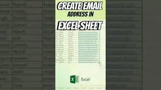 Create an Email Address in an Excel sheet 💯🔥 