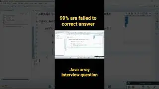 Tricky array interview question || Java question 