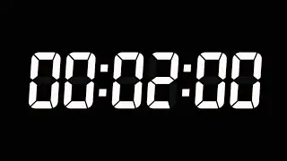2 Minutes Digital Countdown Timer | Black Background | No Sounds