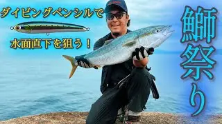 【ショアブリ釣行】ダイビングペンシルに変更したら反応が良すぎた！