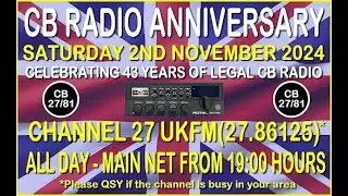 The BIG UK CB NET is tomorrow  (Sat 2nd Nov)