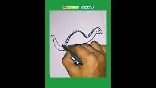 #how to draw a  dynosour in simple with marker डायनासोर कैसे बनाए,एक आसान तरीका से मार्कर द्वारा