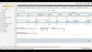 creating database and table in phpmyadmin