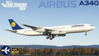 [MSFS 2024] iniBuilds A340-300 Lufthansa | Los Angeles to Frankfurt |VATSIM Full flight |4K Ultra HD