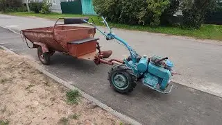 Мотоблок МТЗ с прицепом.