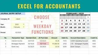 Using the CHOOSE and WEEKDAY Functions in MS Excel or Google Sheets // Excel for Accountants