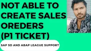 SAP SD Support Project Realtime tickets (NOT ABLE TO CREATE 0RDER)