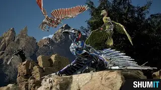 Cinematic preview: Sci-fi Raven. Gameready character