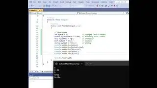 11. create variables for different Data types in C#