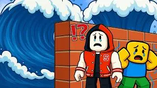 Roblox builds a security house to survive a giant tsunami!! [ROBLOX]