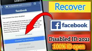 How to recover disable facebook account 2021|facebook disable account recovery|open disabled id