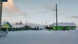 село Сура в январские праздники, Пинежский район Архангельской области