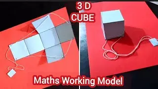 3D Cube Model | 3D Paper Cube Model With Measurement | Maths 3D Cube Working Model 