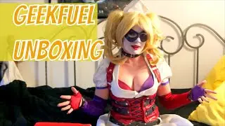 GeekFuel March 2016 Unboxing by Madison as Harley Quinn Cosplay