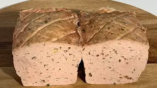Мясной хлеб с зеленью (Leberkäse)  (Приготовление фарша на куттере)