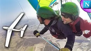 Throwing A Foam Glider From A Hang Glider