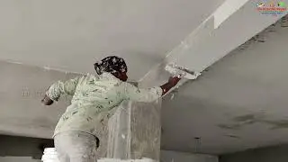 wall putty ceiling work | how to apply wall care putty