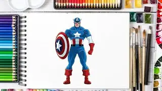 Captain america drawing / Avengers drawing / How to draw captain america