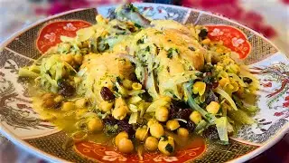Hähnchen Topf mit Kichererbsen und Rosinen