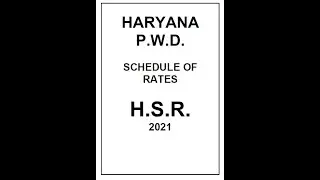 NEW HARYANA SCHEDULE OF RATES 2021# HSR 2021