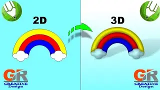 2D to 3D effect #rainbow  #coreldraw #art #creative