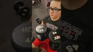 13 y.o. tries to Lift 45 Pound Dumbbells, Bench Press #weightlifting #workout #strengthtraining #gym